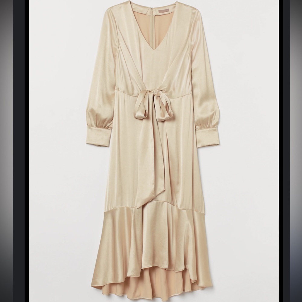 H&M Elegant Cream Midi Dress Size 14 NEW! With tags!